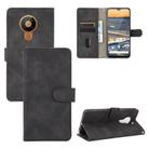 For Nokia 5.3 Solid Color Skin Feel Magnetic Buckle Horizontal Flip Calf Texture PU Leather Case with Holder & Card Slots & Wallet(Black) - 1