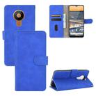 For Nokia 5.3 Solid Color Skin Feel Magnetic Buckle Horizontal Flip Calf Texture PU Leather Case with Holder & Card Slots & Wallet(Blue) - 1