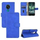 For Nokia 7.2 & 6.2 Solid Color Skin Feel Magnetic Buckle Horizontal Flip Calf Texture PU Leather Case with Holder & Card Slots & Wallet(Blue) - 1