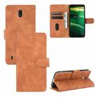 For Nokia C1 Solid Color Skin Feel Magnetic Buckle Horizontal Flip Calf Texture PU Leather Case with Holder & Card Slots & Wallet(Brown) - 1