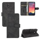 For Nokia C2 Solid Color Skin Feel Magnetic Buckle Horizontal Flip Calf Texture PU Leather Case with Holder & Card Slots & Wallet(Black) - 1