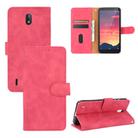 For Nokia C2 Solid Color Skin Feel Magnetic Buckle Horizontal Flip Calf Texture PU Leather Case with Holder & Card Slots & Wallet(Rose Red) - 1