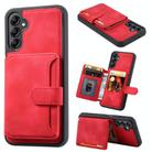 For Samsung Galaxy A36 5G Skin Feel Dream RFID Anti-theft PU Card Bag Phone Case(Red) - 1