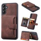 For Samsung Galaxy A36 5G Skin Feel Dream RFID Anti-theft PU Card Bag Phone Case(Coffee) - 1