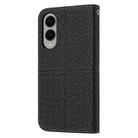 For Samsung Galaxy S25 Edge 5G Woven Texture Stitching Magnetic Leather Phone Case(Black) - 3