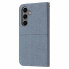 For Samsung Galaxy S25 FE 5G Woven Texture Stitching Magnetic Leather Phone Case(Grey) - 3