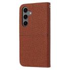 For Samsung Galaxy S25 FE 5G Woven Texture Stitching Magnetic Leather Phone Case(Brown) - 3