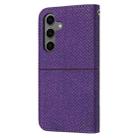 For Samsung Galaxy S25 FE 5G Woven Texture Stitching Magnetic Leather Phone Case(Purple) - 3