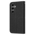 For Samsung Galaxy S25 FE 5G Woven Texture Stitching Magnetic Leather Phone Case(Black) - 3