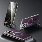For iPhone 15 Pro Max SULADA Kevlar Texture MagSafe Magnetic Holder Phone Case(Purple) - 1
