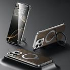 For iPhone 15 Pro SULADA Kevlar Texture MagSafe Magnetic Holder Phone Case(Brown) - 1