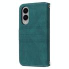 For Samsung Galaxy S25 Edge 5G Embossed Stripes Skin Feel Leather Phone Case(Dark Green) - 3