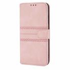 For Samsung Galaxy S25 FE 5G Embossed Stripes Skin Feel Leather Phone Case(Pink) - 3