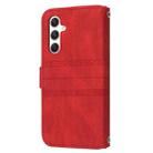 For Samsung Galaxy S25 FE 5G Embossed Stripes Skin Feel Leather Phone Case(Red) - 3
