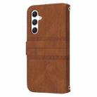 For Samsung Galaxy S25 FE 5G Embossed Stripes Skin Feel Leather Phone Case(Brown) - 3