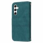 For Samsung Galaxy S25 FE 5G Embossed Stripes Skin Feel Leather Phone Case(Dark Green) - 3