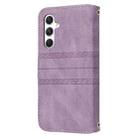 For Samsung Galaxy S25 FE 5G Embossed Stripes Skin Feel Leather Phone Case(Light Purple) - 3