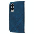 For Samsung Galaxy S25 Edge 5G Embossed Line Leather Phone Case with Lanyard(Blue) - 3