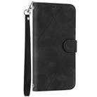 For Samsung Galaxy S25 Edge 5G Embossed Line Leather Phone Case with Lanyard(Black) - 2