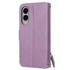 For Samsung Galaxy S25 Edge 5G Oil Skin Zipper Wallet Leather Phone Case(Purple) - 3