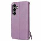 For Samsung Galaxy S25 FE 5G Oil Skin Zipper Wallet Leather Phone Case(Purple) - 3