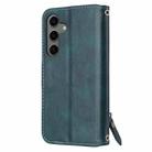 For Samsung Galaxy S25 FE 5G Oil Skin Zipper Wallet Leather Phone Case(Blue) - 3