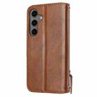 For Samsung Galaxy S25 FE 5G Oil Skin Zipper Wallet Leather Phone Case(Brown) - 3