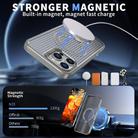 For iPhone 15 Plus / 14 Plus Honeycomb Cooling MagSafe Holder Phone Case(Titanium Grey) - 2