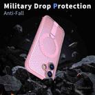 For iPhone 17 Honeycomb Cooling MagSafe Holder Phone Case(Pink) - 3