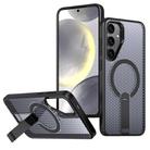 For Samsung Galaxy S25+ 5G / S24+ 5G Honeycomb Cooling MagSafe Holder Phone Case(Black) - 1