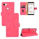 For Google Pixel 3 Solid Color Skin Feel Magnetic Buckle Horizontal Flip Calf Texture PU Leather Case with Holder & Card Slots & Wallet(Rose Red) - 1