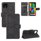 For Google Pixel 4 Solid Color Skin Feel Magnetic Buckle Horizontal Flip Calf Texture PU Leather Case with Holder & Card Slots & Wallet(Black) - 1