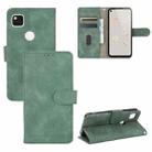 For Google Pixel 4a Solid Color Skin Feel Magnetic Buckle Horizontal Flip Calf Texture PU Leather Case with Holder & Card Slots & Wallet(Green) - 1