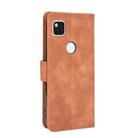 For Google Pixel 4a Solid Color Skin Feel Magnetic Buckle Horizontal Flip Calf Texture PU Leather Case with Holder & Card Slots & Wallet(Brown) - 3