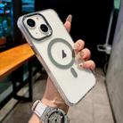 For iPhone 15 Plus / 14 Plus Color Diamond PC Hybrid TPU MagSafe Magnetic Phone Case(Dark Green) - 1