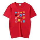 Cute Monsters Printed Round Neck Modal Short Sleeve T-shirt Print On Your Demand, Size:XXXXXL(Red) - 1