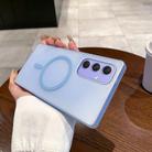For Samsung Galaxy A55 5G Ice Fog MagSafe PC Phone Case(Transparent Blue) - 1