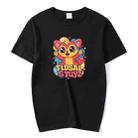 Red Elf Printed Round Neck Modal Short Sleeve T-shirt Print On Your Demand, Size:XL(Black) - 1