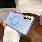 For Samsung Galaxy S21+ 5G Ice Fog MagSafe PC Phone Case(Transparent Blue) - 1