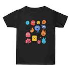 Cute Monsters Printed Summer Baggy Cotton Short Sleeve T-shirt Print On Your Demand, Size:XL(Black) - 1