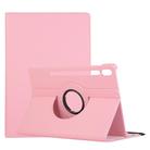 For Samsung Galaxy Tab S8+ / Tab S8 Plus /  Tab S7 FE / Tab S7+ / T970 / T976B Litchi Texture Horizontal Flip 360 Degrees Rotation Leather Case with Holder(Pink) - 1