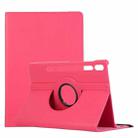 For Samsung Galaxy Tab S8+ / Tab S8 Plus /  Tab S7 FE / Tab S7+ / T970 / T976B Litchi Texture Horizontal Flip 360 Degrees Rotation Leather Case with Holder(Rose Red) - 1