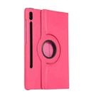 For Samsung Galaxy Tab S8+ / Tab S8 Plus /  Tab S7 FE / Tab S7+ / T970 / T976B Litchi Texture Horizontal Flip 360 Degrees Rotation Leather Case with Holder(Rose Red) - 3