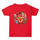 Summer Printed Summer Baggy Cotton Short Sleeve T-shirt Print On Your Demand, Size:XXL(Red) - 1