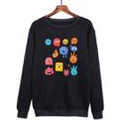 Cute Monsters Printed Casual Loose Round Neck Sweatshirt Print On Your Demand, Size:XS(Black) - 1