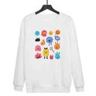 Cute Monsters Printed Casual Loose Round Neck Sweatshirt Print On Your Demand, Size:S(White) - 1