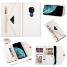 For Huawei Mate 20 Skin Feel Zipper Horizontal Flip Leather Case with Holder & Card Slots & Photo Frame & Lanyard & Long Rope(White) - 1