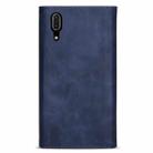 For Huawei P20 Skin Feel Zipper Horizontal Flip Leather Case with Holder & Card Slots & Photo Frame & Lanyard & Long Rope(Blue) - 3