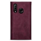For Huawei P30 Lite Skin Feel Zipper Horizontal Flip Leather Case with Holder & Card Slots & Photo Frame & Lanyard & Long Rope(Wine Red) - 2