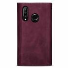 For Huawei P30 Lite Skin Feel Zipper Horizontal Flip Leather Case with Holder & Card Slots & Photo Frame & Lanyard & Long Rope(Wine Red) - 3